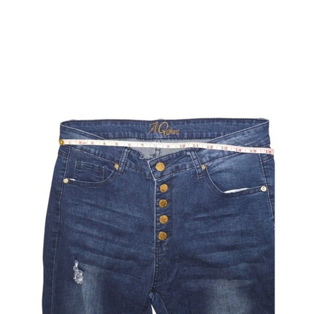 AQ Jeans Denim Collection Women High Rise Distressed Skinny Jean Dark Wash 32x29 - Picture 4 of 7